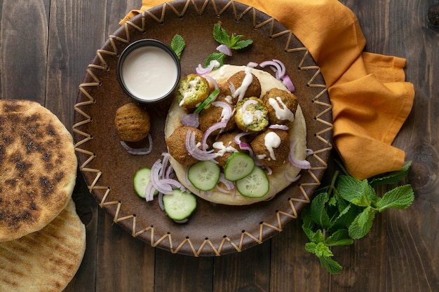 Sortiment mit leckerer proteinreicher veganer Mahlzeit