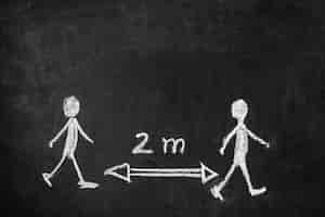 Kostenloses Foto soziales distanzierungskonzept mit tafel