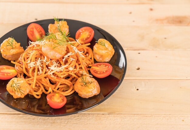 Spaghetti mit Garnelen