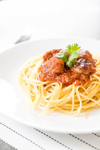 Spaghetti und Fleischbällchen