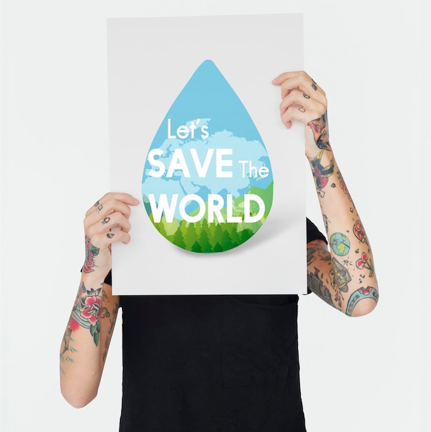 Kostenloses Foto sparen sie wasser natürliche förderung der ökologischen entwicklung