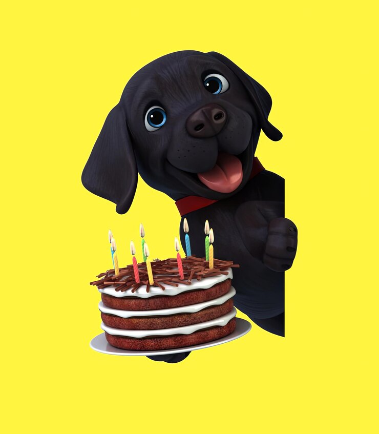 Kostenlose Foto spaß 3d-cartoon schwarzer labrador retriever