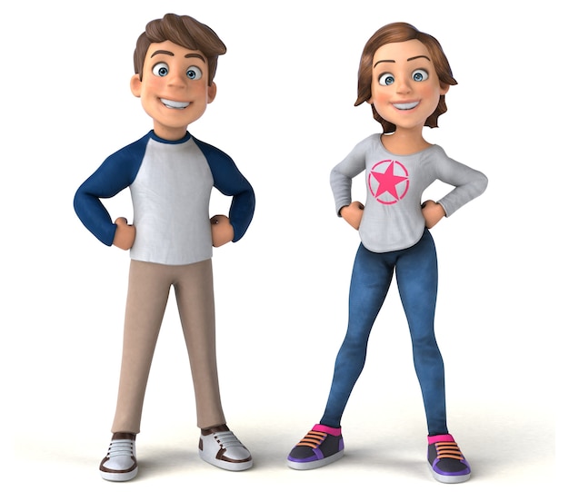 Spaß 3D-Cartoon Teenager-Kinder