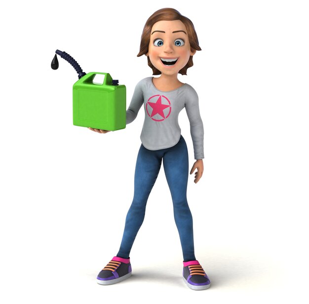 Spaß 3D-Illustration eines Karikatur-Teenager-Mädchens