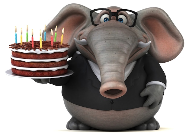 Spaß Elefant 3D-Illustration