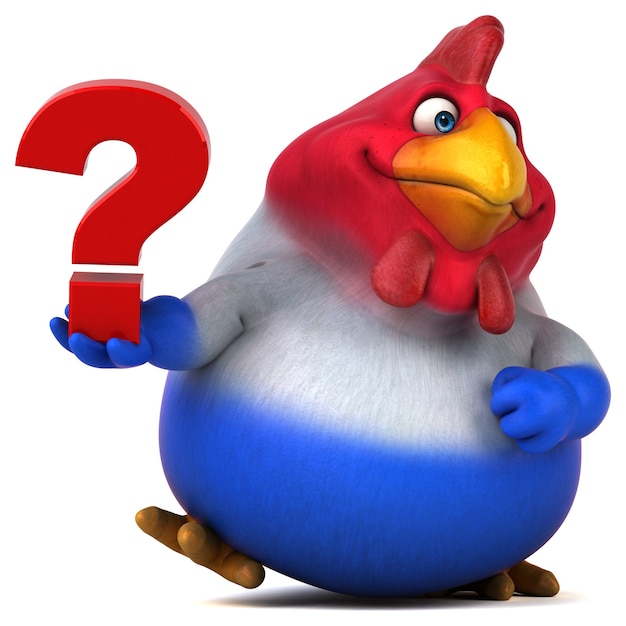 Spaß Huhn - 3D-Illustration