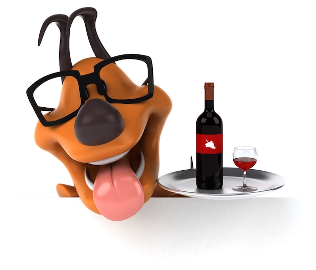 Spaßhund - 3D-Illustration