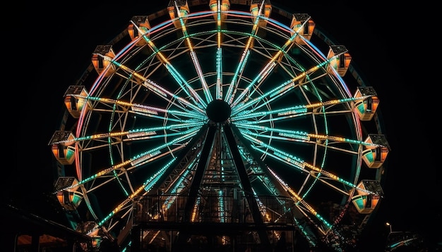 Kostenloses Foto spinnrad der freude, karneval, lebendige leidenschaft, erzeugt durch ki