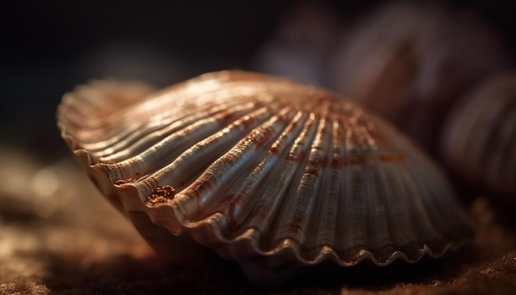 Kostenlose Foto spiralförmige muschelschönheit in der natur, perfektes design, generiert durch ki