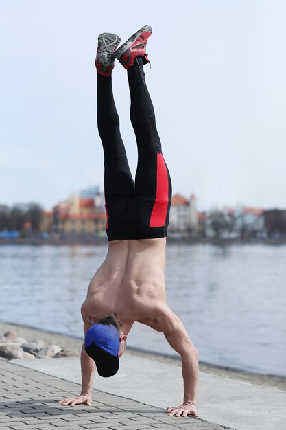 Sportler in Straßen im Freien