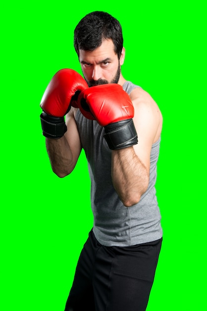 Sportman mit Boxhandschuhen