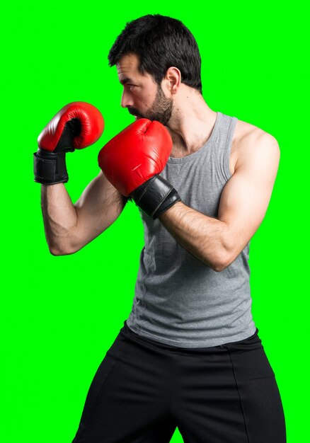 Sportman mit Boxhandschuhen