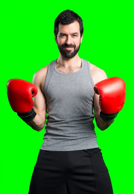 Sportman mit Boxhandschuhen
