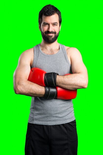 Sportman mit Boxhandschuhen