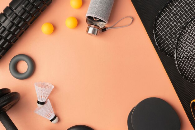 Sportsortiment im minimalistischen Stil