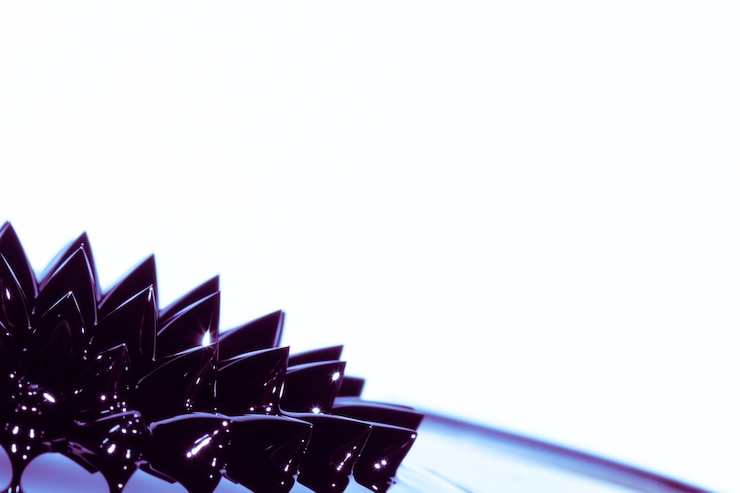 Kostenlose Foto stacheliges ferromagnetisches flüssiges metall mit kopienraum