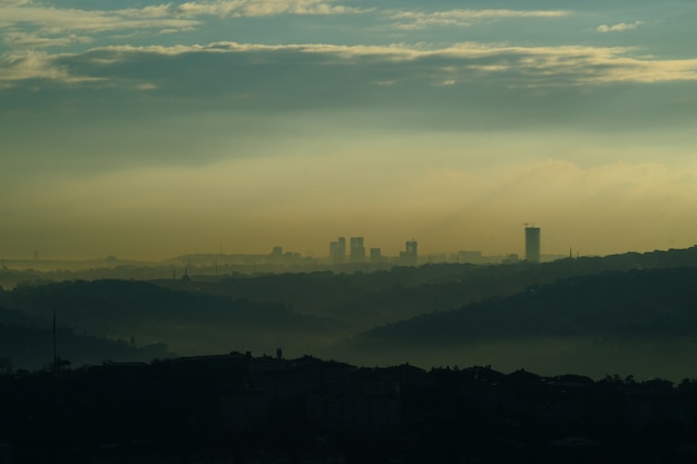 Stadt mit Umweltverschmutzung