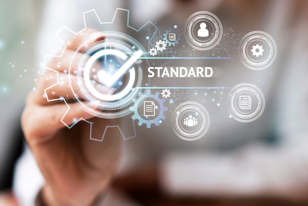 Standard-Qualitätskontroll-Collage-Konzept