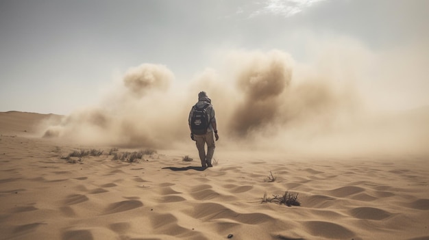 Staubstürme erzeugen eine surreale Atmosphäre, wenn sie über die Wüste fegen