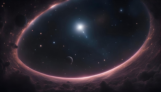 Sterne eines Planeten und einer Galaxie im freien Raum Elemente dieses von der NASA bereitgestellten Bildes