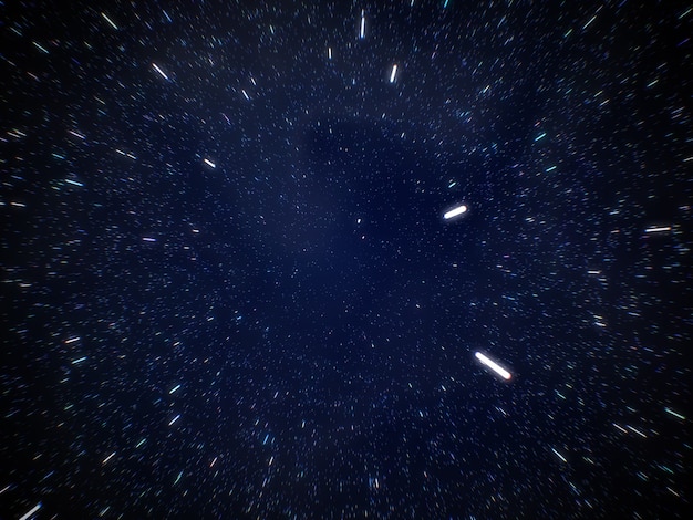 Sternfelder hyperraumsprung im galaxiereisehintergrund 3d-rende