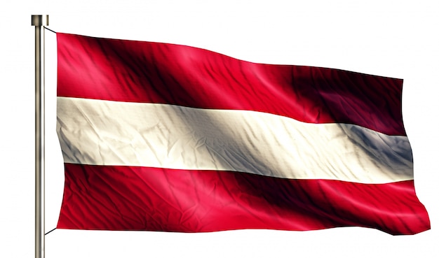 Österreich Nationalflagge isoliert 3D weißen Hintergrund
