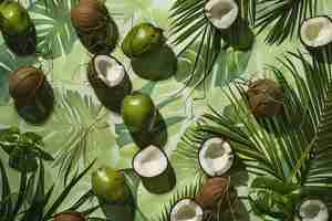 Kostenloses Foto stillleben aus kokosnuss