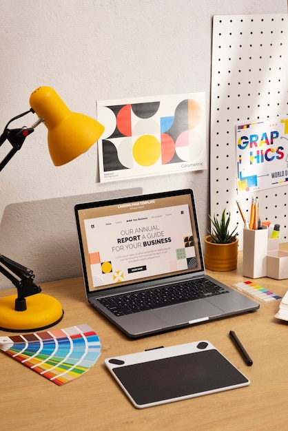 Stillleben des Grafikdesignstudios