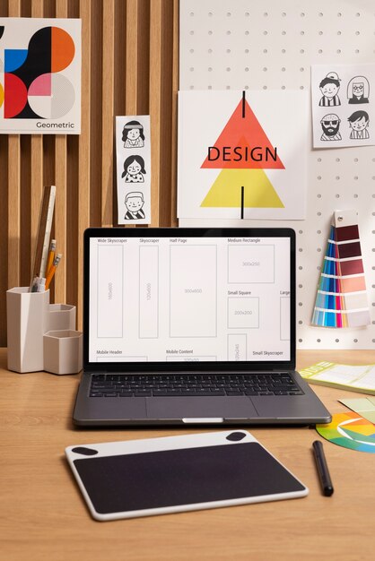 Stillleben des Grafikdesignstudios