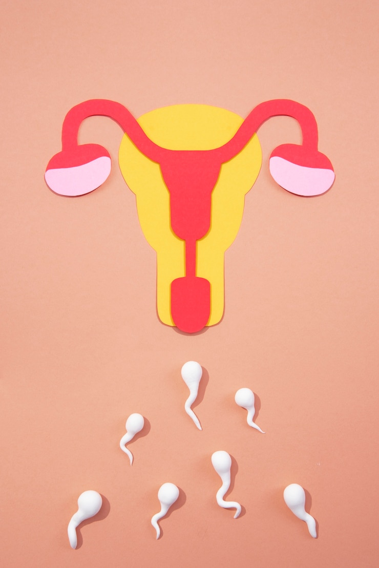 Kostenlose Foto stillleben eierstock mit spermatozoid