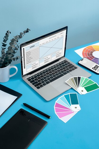 Stillleben eines Grafik-Design-Büros