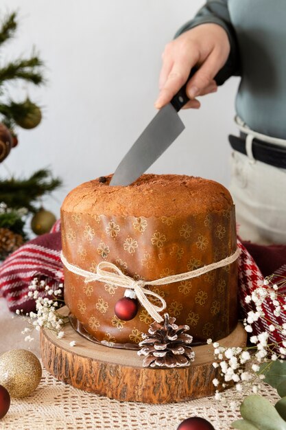 Stillleben leckeres Panettone Sortiment