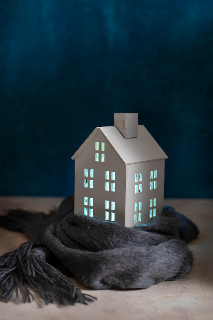 Kostenlose Foto stillleben mit gemütlichem haus mit spielzeug