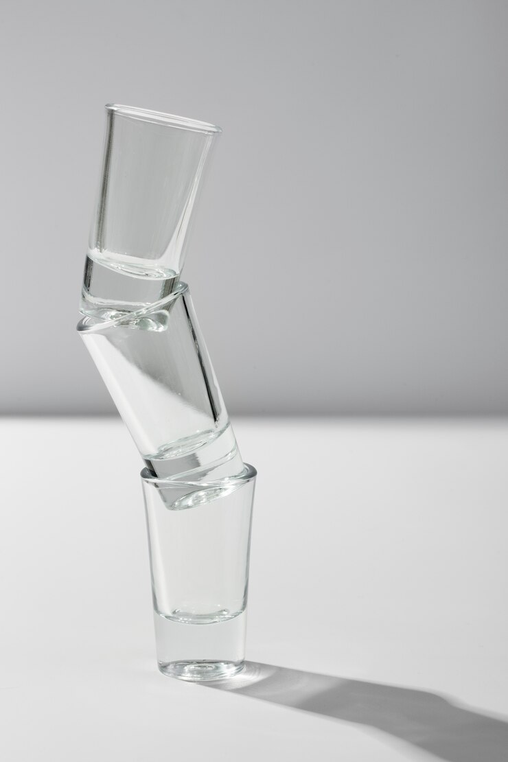 Kostenlose Foto stillleben mit glasbechern