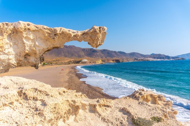 Strand Los Escullos in Nijar, Andalusien. Spanien, Mittelmeer