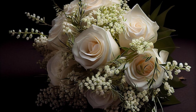 Strauß frischer Blumen in vielfarbiger Eleganz, generiert von KI