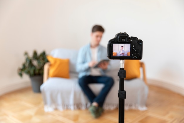 Kostenloses Foto streaming von youtube-freelancer-aufnahmen