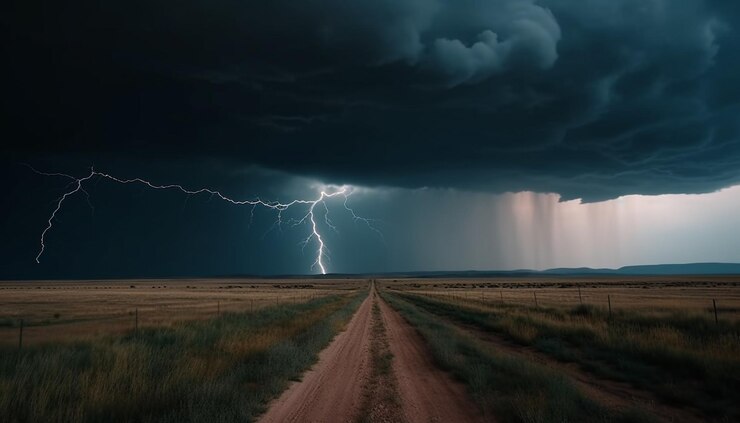 Kostenlose Foto strom knistert durch die von ki erzeugten dunklen gewitterwolken