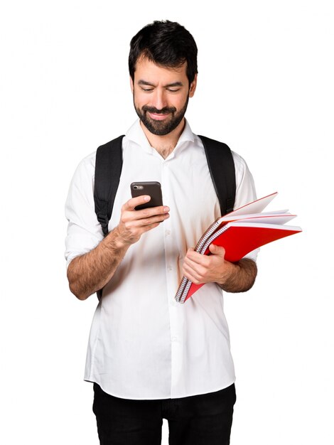 Student Mann mit Handy