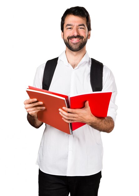 Student Mann mit Notebooks
