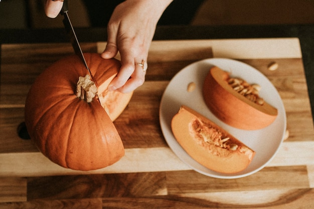 Süße kürbisscheiben thanksgiving food fotografie