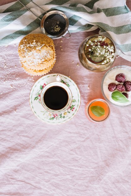 Süße Leckereien und Kaffee