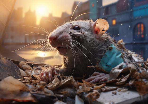 Süße Ratte, die draußen lebt