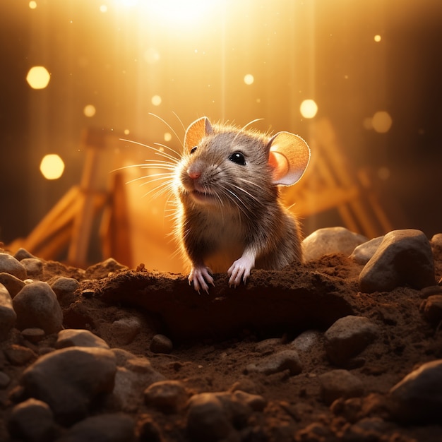 Süße Ratte, die draußen lebt Kostenlose Foto
