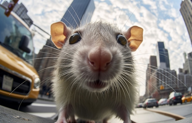 Kostenloses Foto süße ratte, die draußen lebt