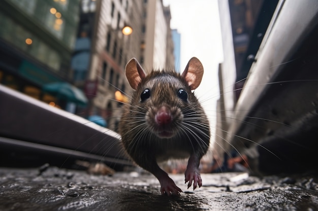 Kostenloses Foto süße ratte in der stadt