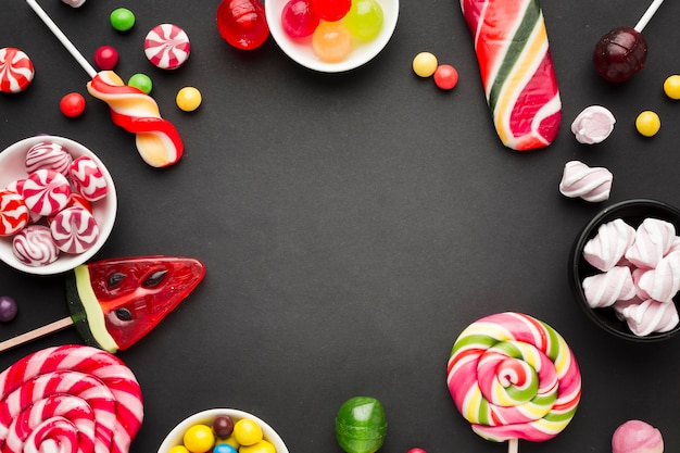 Süßigkeiten leckeren Rahmen mit textfreiraum
