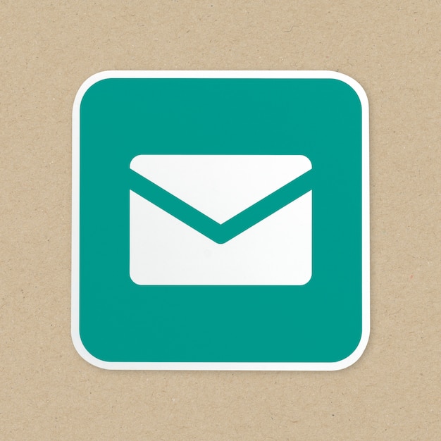 Symbol der grünen Schaltfläche der Mail lokalisiert