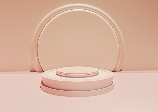 Szene mit minimalen Podiums 3d