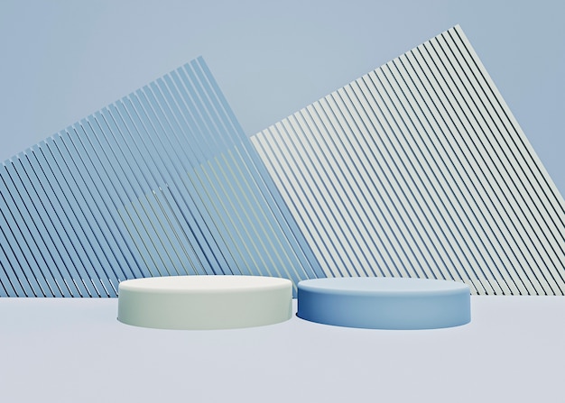 Szene mit minimalen Podiums 3d